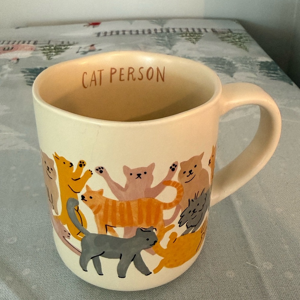 Opalhouse Cat Person Mug - Cream and Multicolor